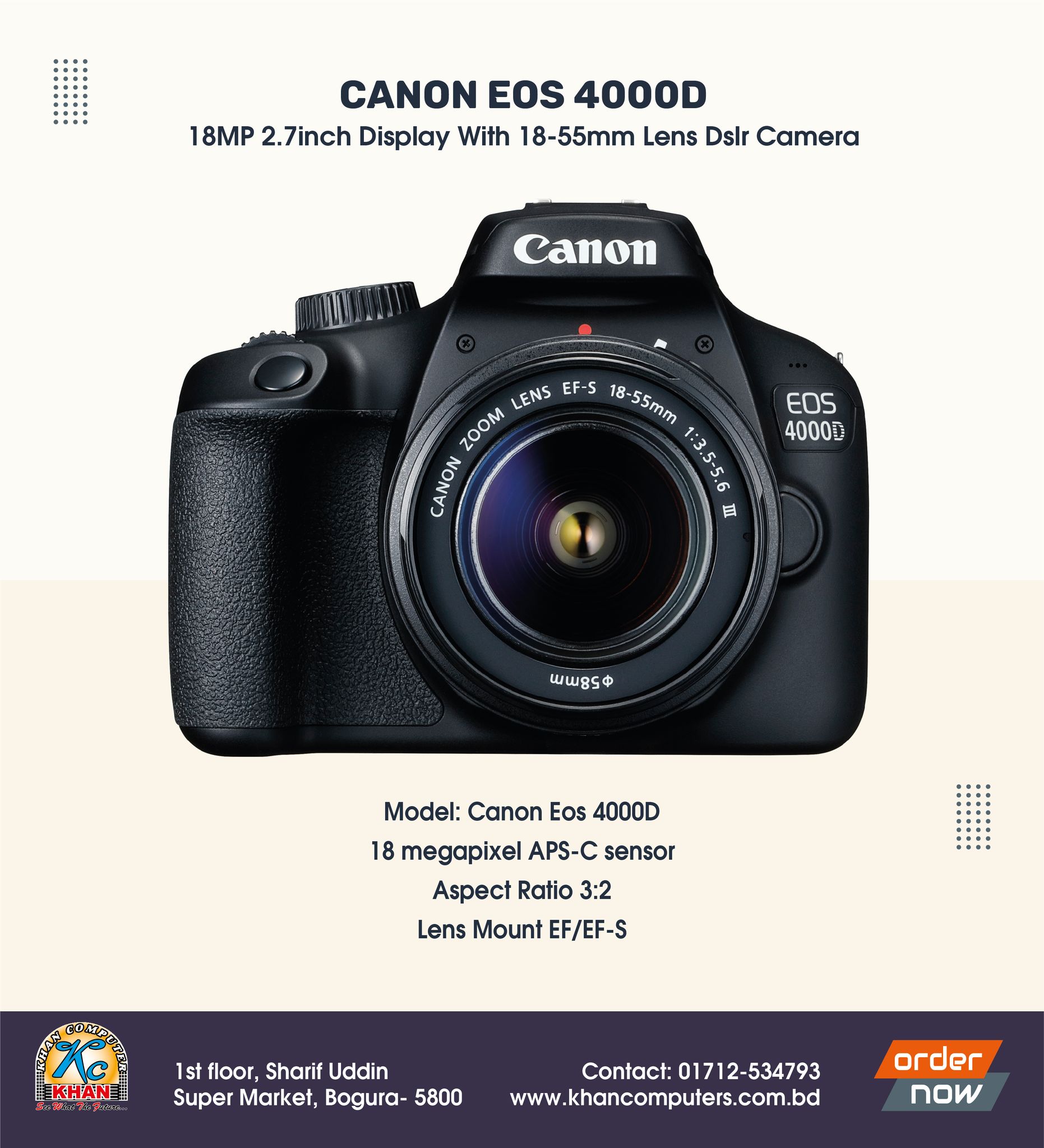 Canon Eos 4000D poster